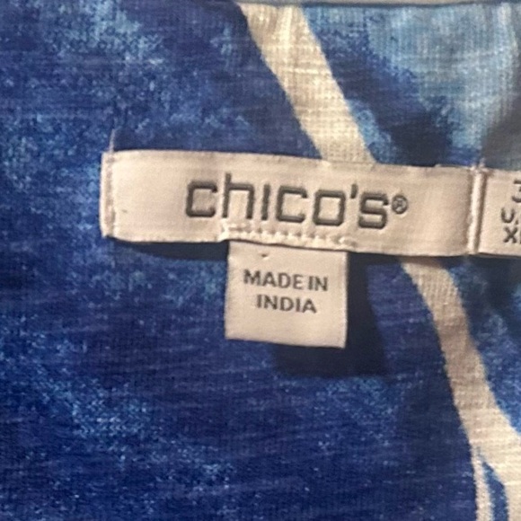 Chico's Blue, Black and White Graphic Tank Top - Size XL - Picture 3 of 3
